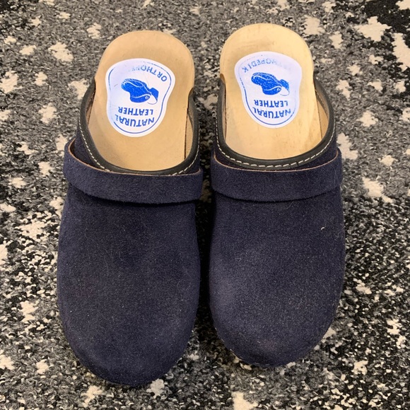 GUC handmade Navy suede Clogs 38 - Picture 2 of 5